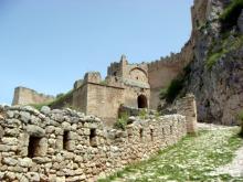 Acrocorinth, the acropolis of the ancient city of Corinth.
