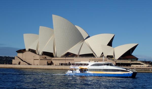 View of the iconic Sydney Opera House.