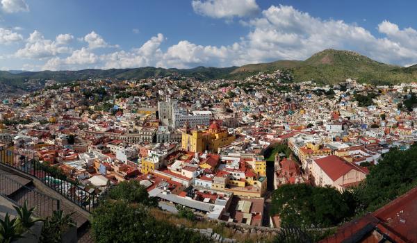 A panoramic view of Guanajuato.