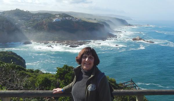 Jann Segal on a hike at the Featherbed Nature Reserve in Knysna, South Africa.
