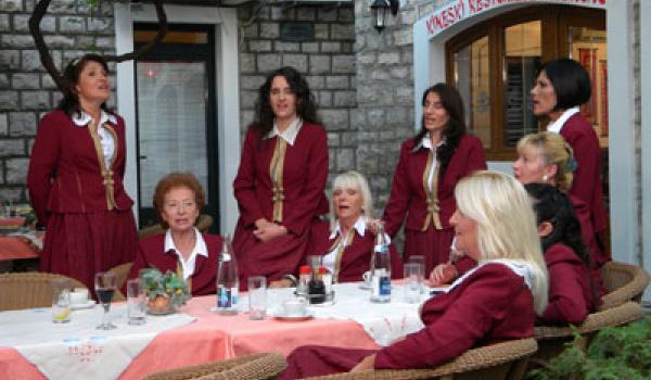 We happened upon these folk singers practicing in a restaurant in Budva,  Monten