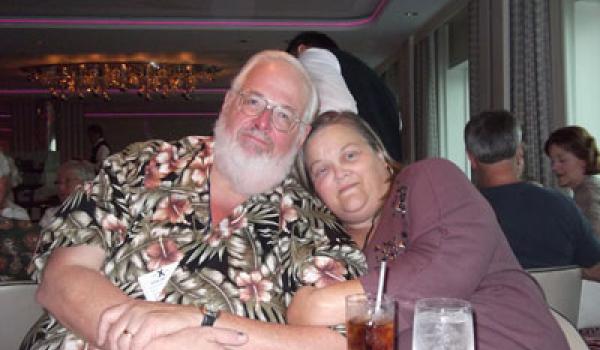 Jeffrey and Susan Zarit in the dining room of the Celebrity Equinox in February 