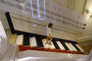 Musical steps at Vienna’s Haus der Musik are just one of the museum’s fun features. Photo by Rick Steves
