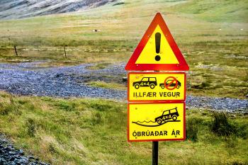 You’ll understand the simple graphics of Iceland’s road signs even if you don’t know the language.