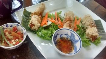 Grandma rolls at Mai Fish restaurant in Hoi An.