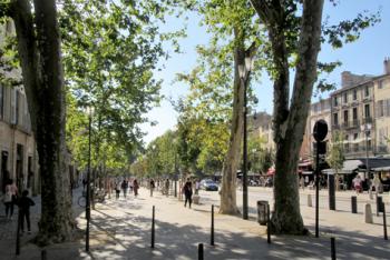 Cours Mirabeau on a sunny afternoon in Aix-en-Provence, southeastern France.