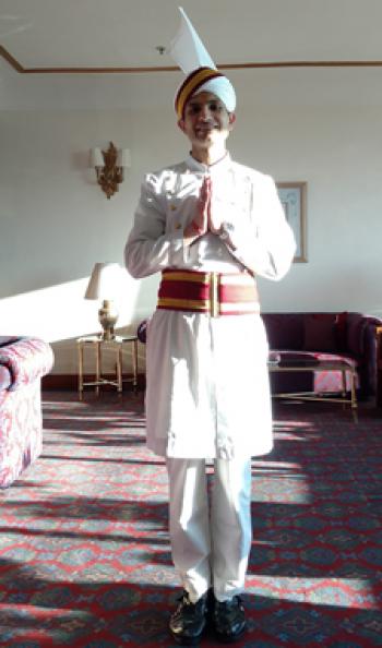 Clarkes Hotel staff member — Shimla, Himachal Pradesh, India.