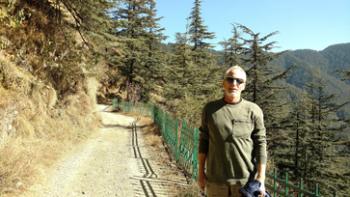 Steve Mullen on a hike in the Shimla Water Catchment Sanctuary.