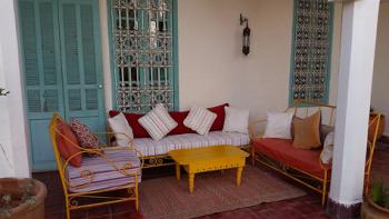 Patio at the guest house Sel d'Ailleurs, near Marigha, Morocco. Photo by Edna R.S. Alvarez