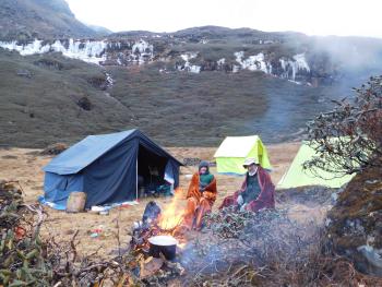 Each evening, our crew welcomed us with a warm campfire and blankets to protect us against the subfreezing nights.