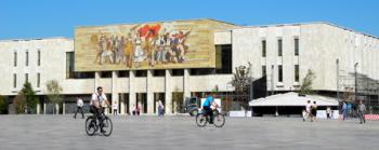 Skenderbej Square in Tirana, Albania.