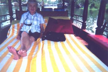 Jean Fischer in the backwaters during her 2¼-hour private boat trip in 2016 (on the tour’s third day).