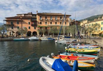 The waterfront Hotel Gardesana in Torri del Benaco, northeastern Italy.