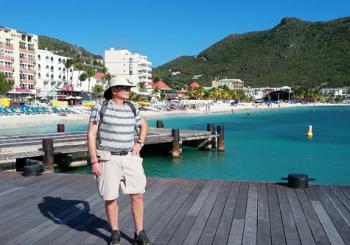 Randy surveying the Philipsburg waterfront in Sint Maarten.