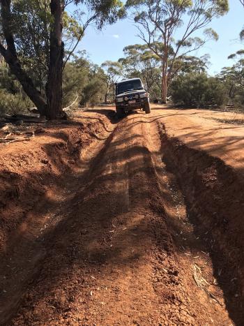 The Troopy handled the deep ruts of the remote Holland Track in Western Australia.