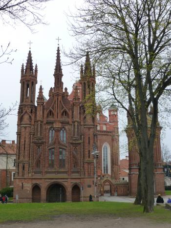 The historic, red-brick, Gothic Church of St. Anne impressed an invading Napoleon — Vilnius, Lithuania.