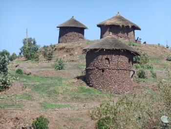 Traditional circular houses in Lalibela, Ethiopia. Photo by Theodore Liebersfeld