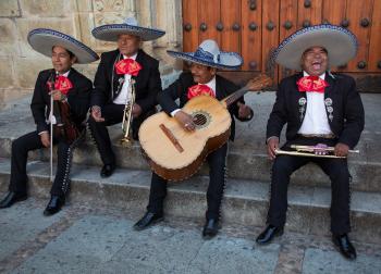 We shared part of an afternoon listening to this mariachi band and taking pictures in front of a church.