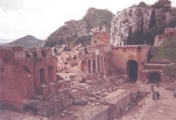 Third-century-BC Greek theater — Taormina, Sicily, February 2008. Photo by Elissa Mittman