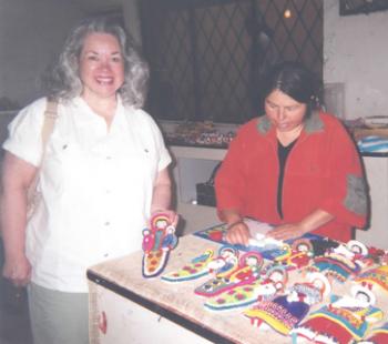 Marsha Mittman in an Ecuadorean village where dolls are crafted from bread dough (January 2007). Photo by Elissa Mittman