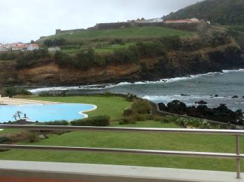Picturesque view from the window of our room at the Terceira Mar Hotel. Photo by Steve Plotkin