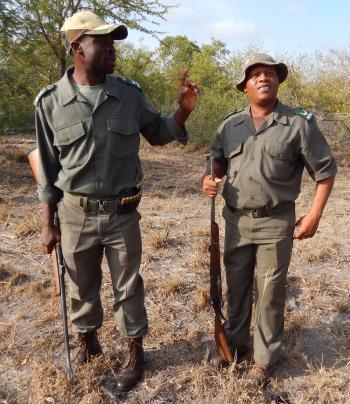 These Kruger Park rangers guided our morning walk in the park.