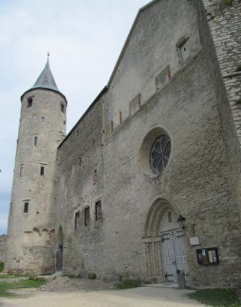 Tower and church of Haapsalu Castle in Haapsalu.