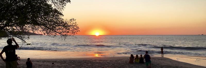 Sun and ocean meet at Playa Flamingo, Costa Rica. Photo by Glenn Schmidt