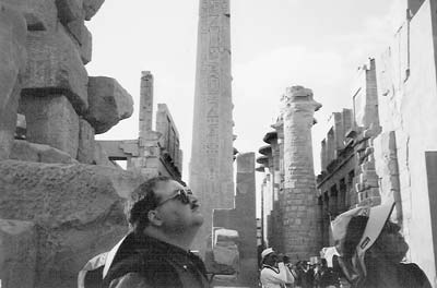 David Musfeldt and Jan’s father in Karnak temple. Photos: Musfeldt