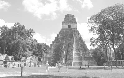 The center court of the Tikal ruins.