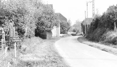 The La Caplainerie sign marks the area where Louie was killed on July 11, 1944. 