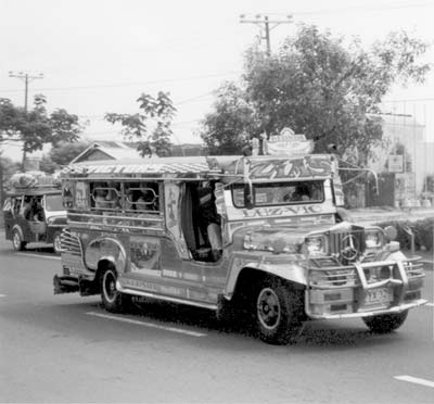 Colorfully decorated jeepney.