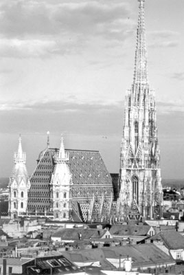 The belfry of St. Stephen’s Cathedral rises arrow-like to a height of 450 feet in the heart of Vienna’s Historic Center. Photo courtesy VTO