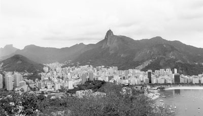 Overlooking Rio, 2,300-foot Corcovado Mountain is the site of the Christ the Redeemer statue.