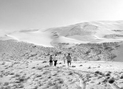 Walking the Khongoryn Els dunes, the largest in the Gobi Desert.