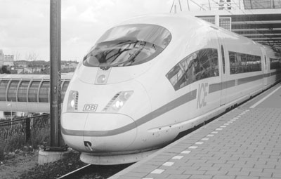 German ICE 3M trains blaze along the new Belgian 186-mph line while traveling between Brussels and Frankfurt with a stop at Frankfurt Airport.