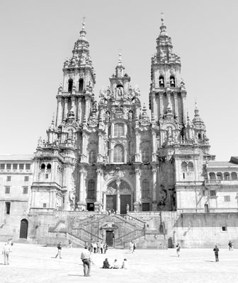 Spain’s pilgrimage route ends here, at Santiago’s famous cathedral. Photo by Cameron Hewitt