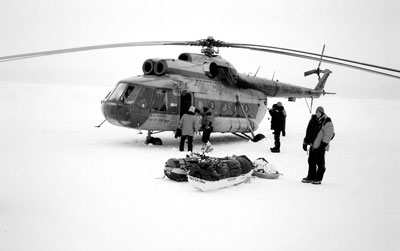 A Russian helicopter got us closer to the Pole.