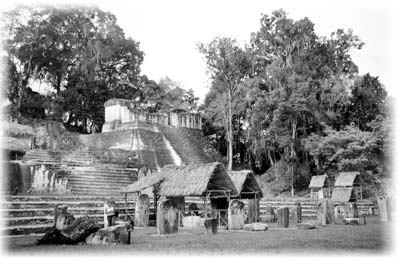 An outer edge of the North Acropolis at the Grand Plaza, Tikal.