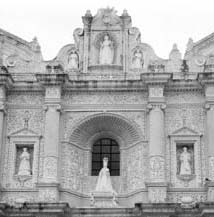 The baroque facade of La Merced.