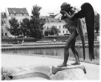 Statue of a crying angel at the Afghanistan Memorial.