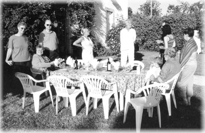 Dining alfresco in Normandy in 2004 during the 60th anniversary celebration of D-Day. Photos by David and Paula Prindle