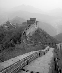 View from the heights of the Great Wall at Badaling.