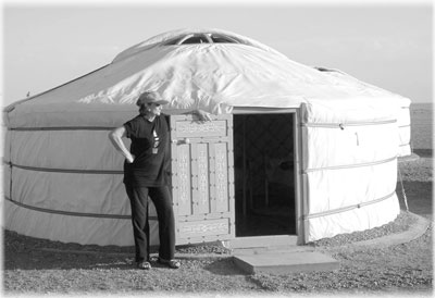 A ger is the standard accommodation in the Gobi sector of Mongolia. 