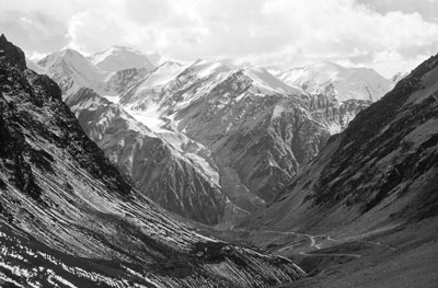 Looking down upon the Karakorum Highway as it rises toward the Khunjerab Pass from northern Pakistan. Photos: Kinney