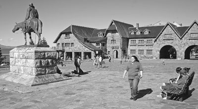 Bariloche’s main square is the central focus of town.