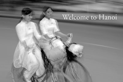 This image of two young Vietnamese cyclists was taken by photographer and guide Michael Matlach. I added the title in Photoshop. 