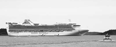 The futuristic “Star Princess” anchored off Stockholm, Sweden. Photos: Toulmin