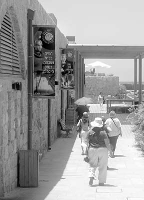 This walkway at Caesarea leads visitors down to the Mediterranean Sea. — Photo by Roger Canfield