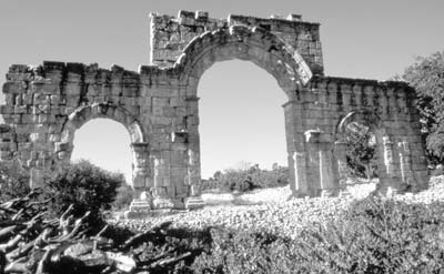 Northeastern city gate to Diocaesarea, erected during the reign of Emperor Arcadius (A.D. 395-408).